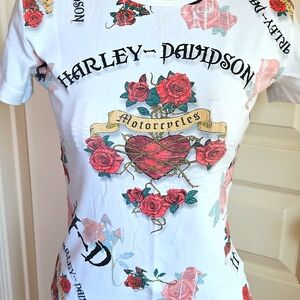 Harley Davidson Rose Thorned Heart Tee
